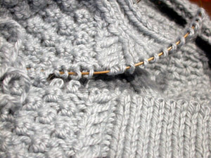 The Debbie Bliss Cabled cut in half
