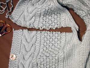 The Debbie Bliss Cabled cut in half