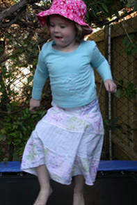 Isabelle on the trampoline