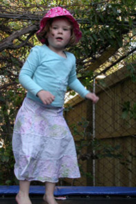 Isabelle on the trampoline