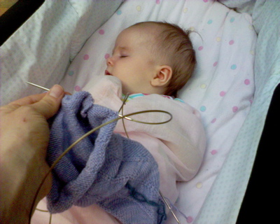 Grace sleeping, Jo Knitting